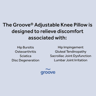 Groove Adjustable 3-in-1 Knee Pillow - Ergonomic Memory Foam for Hip & Spinal Alignment